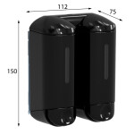 SAPHO - SHOWER SMALL dvojitý dávkovač tekutého mýdla, 2x170ml, černá A94603