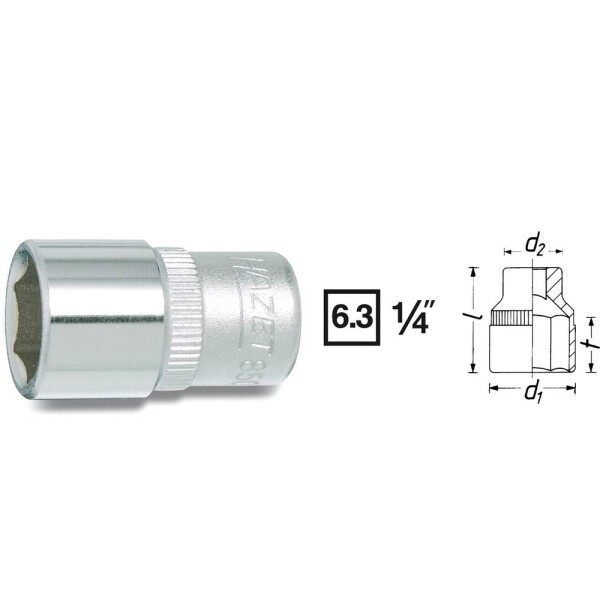 Hazet HAZET 850A-3/16 vnější šestihran vložka pro nástrčný klíč 3/16 1/4 (6,3 mm)