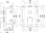 NOVASERVIS - Podomítková baterie s boxem 3 vývody, SHARP BOX37051RX,0