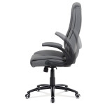 Kancelářská židle, potah šedá ekokůže, černý kovový kříž, houpací mechanismus, v