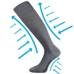 VOXX Podkolenky kompresní slabé z merino WOOLAX s ionty stříbra SVĚTLE ŠEDÉ 43-46 114261