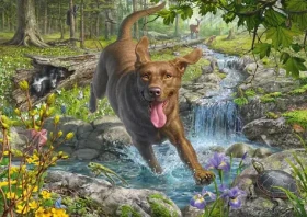 SCHMIDT Puzzle Psí láska: Jarní procházka s labradorem