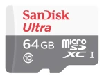 SanDisk Ultra microSDXC 64GB / Class 10 / UHS-I / čtení: až 100MBs (SDSQUNR-064G-GN3MN)