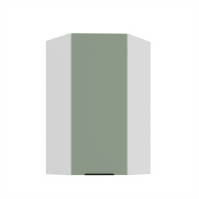 Horní rohová skříňka Aria 60x60 GN-108 1F (45°) Barva korpusu: Bílá, Barva dvířek: SA - Aquamarine AFM
