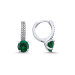 LUNICA Elegantní stříbrné náušnice EMERALD 0481