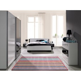 FRONTI Ložnice LUX bílá / černý lesk