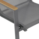 Zahradní židle, kov, síťovina, šedá, AZC-S1050 GREY