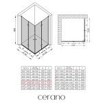 CERANO - Sprchový kout Volpe Duo L/P - 6 mm - černá matná, transparentní sklo - 100x80x190 - zalamovací CER-480166
