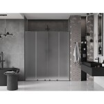 MEXEN/S - Velar L Duo posuvné sprchové dveře 200, dekor, grafit metal 871-200-003-32-95