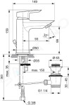 IDEAL STANDARD - Tesi Umyvadlová baterie s výpustí, chrom A6557AA