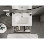 MEXEN/S - Orio koupelnová skříňka 70 cm s umyvadlem Vela, 1 šuplík, šedá mat/bílá mat 91A10-07023-1-BF62-W23M01