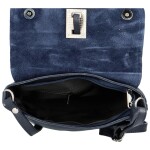 Stylová dámská kožená crossbody kabelka Elwing, tmavě modrá