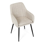 Židle jídelní, krémová látka, černý kov