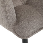 Židle jídelní, hnědá vodoodpudivá látka, černý matný lak, kovové nohy