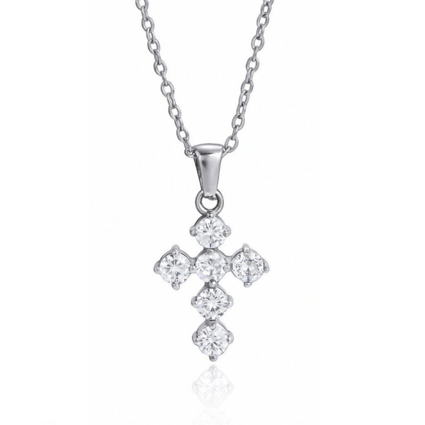 ELENYS Cross Radiant – náhrdelník z prémiové oceli Délka: 40+5 cm / max. 45 cm