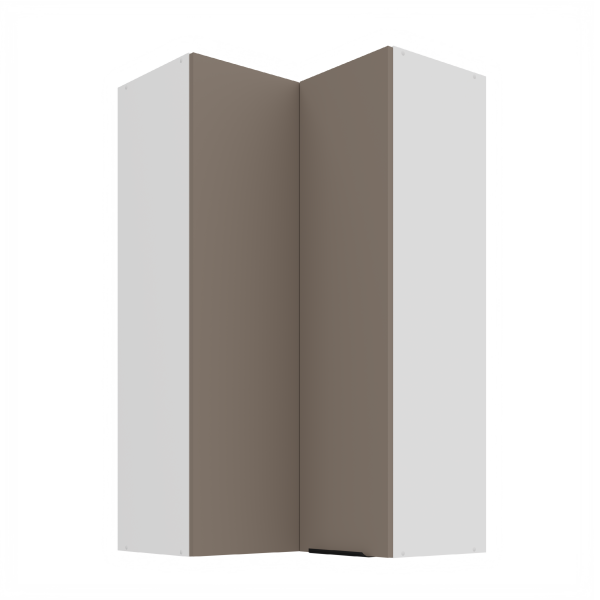 Horní rohová skříňka Aria 60x60 GN-108 2F (90°) Barva korpusu: Bílá, Barva dvířek: TA - Sandgrau AFM