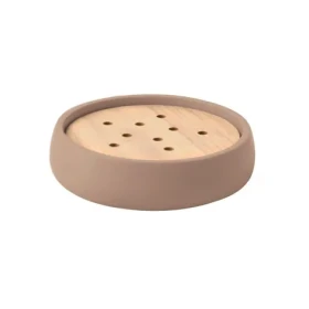 Spirella SVEN mýdlenka matná cappuccino / Polyresin / Dřevo
