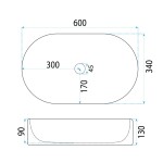 REA - Umyvadlo na desku Vanda 61 REA-U6526