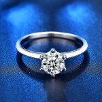 Royal Fashion stříbrný prsten HA-XJZ001-SILVER-MOISSANITE Velikost: 6 (EU: 51-53)