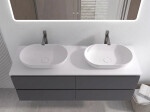CERANO - Koupelnová skříňka Carole - antracitová + deska z lit. mramoru Elanys - 12 mm - bílá matná - 120x49,2x46 CER-308858