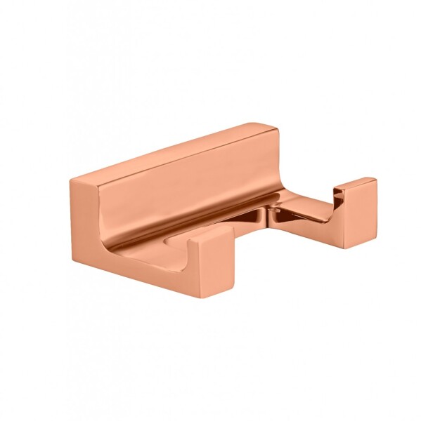 RAV Slezák - NIL - Koupelnový doplněk Věšáček dvojitý Koupelnový doplněk, Zlatá Růžová - kartáčovaná NLA0102ZRK NLA0102ZRK