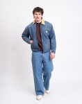 Carhartt WIP OG Detroit Jacket Blue/Dusty H Brown old used wash M