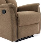 Relaxační křeslo, manuální ovládání, hnědá látka