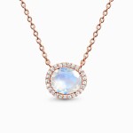 Royal Fashion náhrdelník 14k zlato Vermeil GU-DR22118N-ROSEGOLD-MOONSTONE