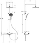 MEXEN - Exxo Sprchový sloup s dešťovou sprchou a baterií, chrom/černá 78113-71