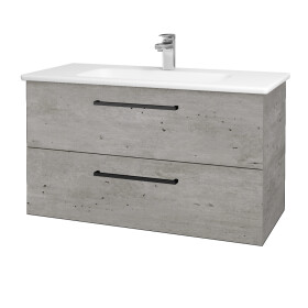 Dřevojas - Umyvadlová skříňka GIO SZZ2 100 - D01 Beton / Úchytka T06 / D01 Beton 130626H