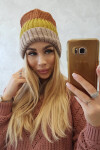 Fleecová čepice Bojana K265 beige+kiwi+camel UNI