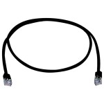 Telegärtner 100008329 RJ45 síťové kabely, propojovací kabely CAT 5e F/UTP 2.0 m černá samozhášecí, S průchodkou chránící proti zlomení 1 ks