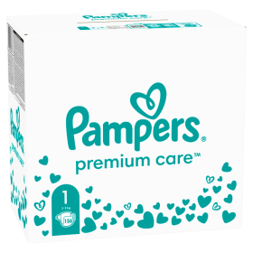 Pampers Premium Care Velikost 1, 156 Plenek, 2kg-5kg