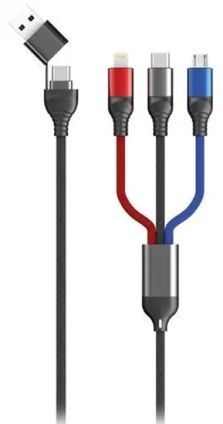 2GO 797361 / Nabíjecí kabel 3v1 / USB-A, USB-C / Micro-USB, USB-C, Lightning / 1,2 m (797361)