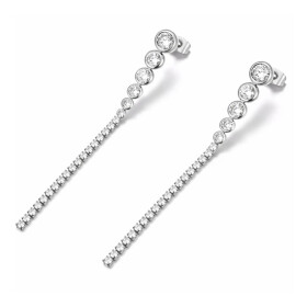 Náušnice se zirkony Juliette - chirurgická ocel, Stříbrná