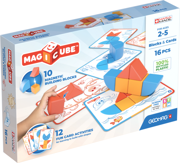 Geomag Magicube Blocks&Cards 16 dílků - Golden Bear