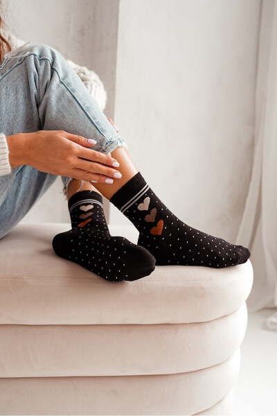 DÁMSKÉ PONOŽKY SRDCE 0200.011 černá 37-41