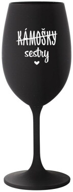 KÁMOŠKY SESTRY černá sklenice na víno 350 ml
