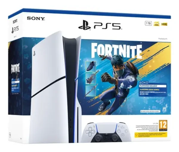Sony PlayStation 5 Slim + Fortnite Blooming Chaos bílá / Herní konzole / 1 TB SSD / Blu-ray / 4K 120Hz / Wi-Fi 6 (711719021421)