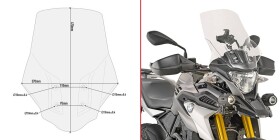 D5126St plexi čiré Bmw G 310 GS (17-25), vxš470x370 mm, vyšší o 270 mm