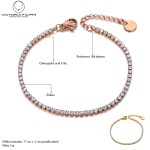 Jemný ocelový náramek se zirkony Juliana Rose Gold - chirurgická ocel, Zlatá 17 cm + 3 cm (prodloužení)