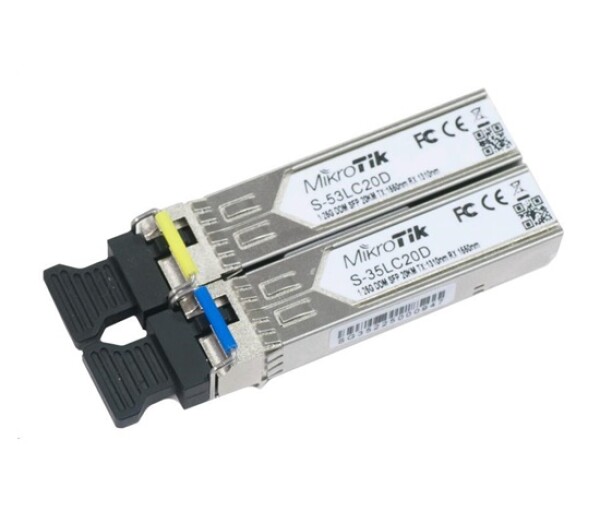 MikroTik SFP (miniGBIC) modul S-35/53LC20D, SM, 20km, 1.25G EDF_1015324