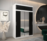 Šatní skříň Abi T1 s nástavcem Barva korpusu: Bílá, Rozměry: 250 cm, Dveře: Dub artisan