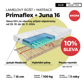 AHORN CZ, s.r.o. Set matrace JUNA 16 roštu PRIMAFLEX ROZMĚR: 200 cm