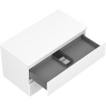 MEXEN/S - Rivel koupelnová skříňka pod umyvadlo 90 cm s deskou, 2 zásuvky, reliéf , bílá mat 91A20-09047-2-BFFC01