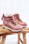 Dětské zateplené kozačky na zip Big Star KK374177 Růžove 34
