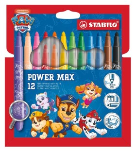 Vláknový fix - STABILO power max PAW Patrol - 12 ks sada - s potisky PAW Patrol