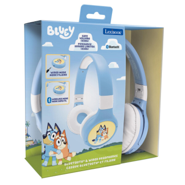 Lexibook 2v1 bluetooth skládací sluchátka Bluey s limitem hlasitosti