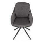 Židle jídelní, 180° otočný mechanismus, lanýžová voděodolná látka, černý kov