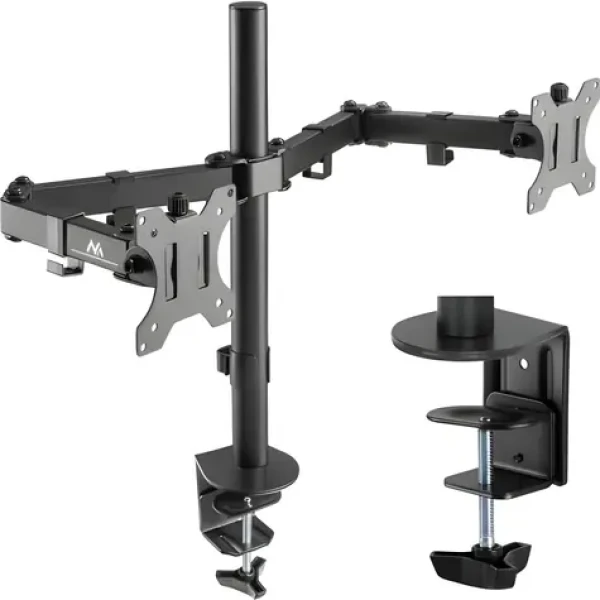 Maclean MC-884 černá / Stolní držák pro dva monitory / 17-32" / VESA 75x100 / nosnost 16 kg / náklápěcí (MC-884)